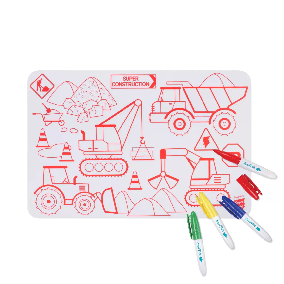 Coloriage nomade réutilisable - Chantier - Super Petit
