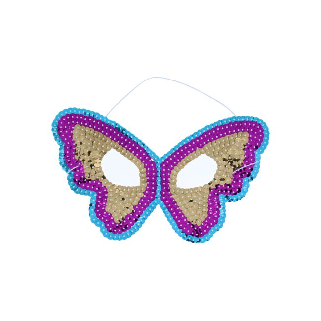 Masque papillon bleu rose doré - Surprise Partie !