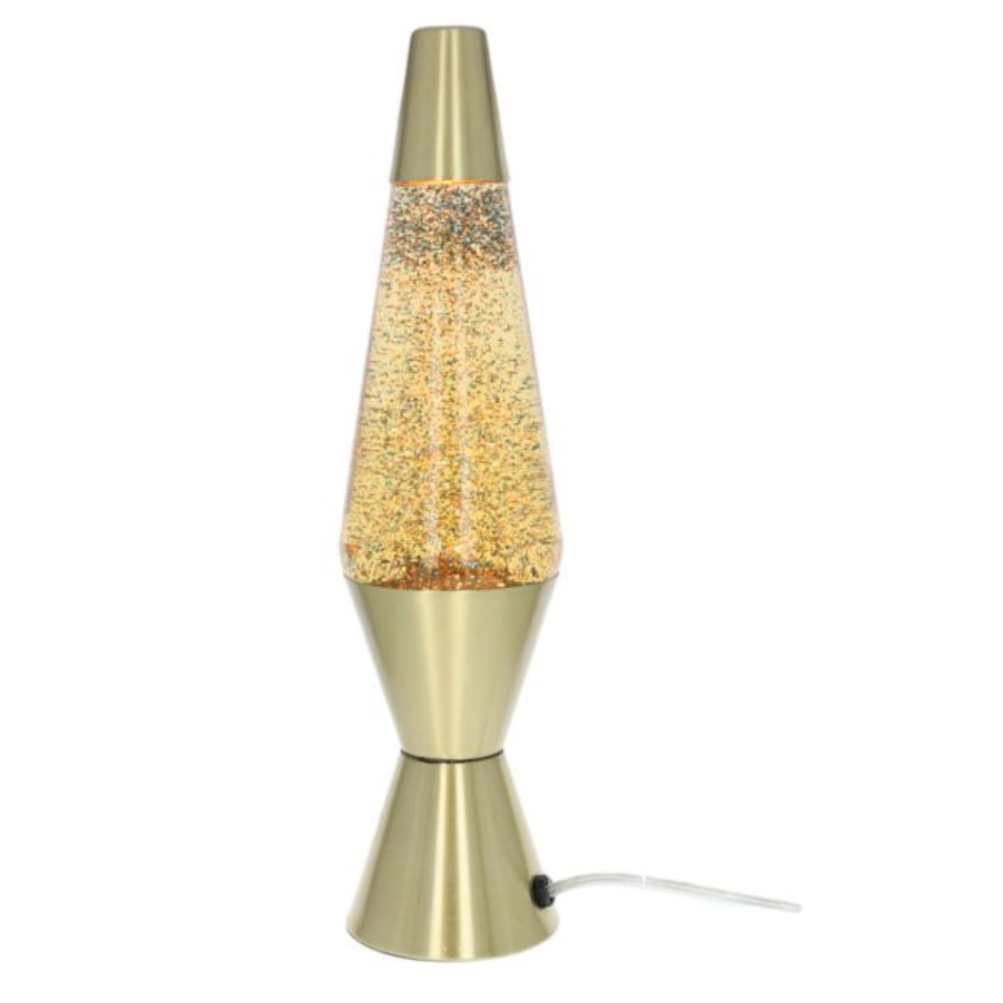 Lampe à lave dorée à paillettes - Le Petit Souk