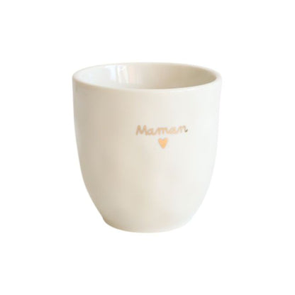 Tasse à café cœur doré en céramique - Le Petit Souk