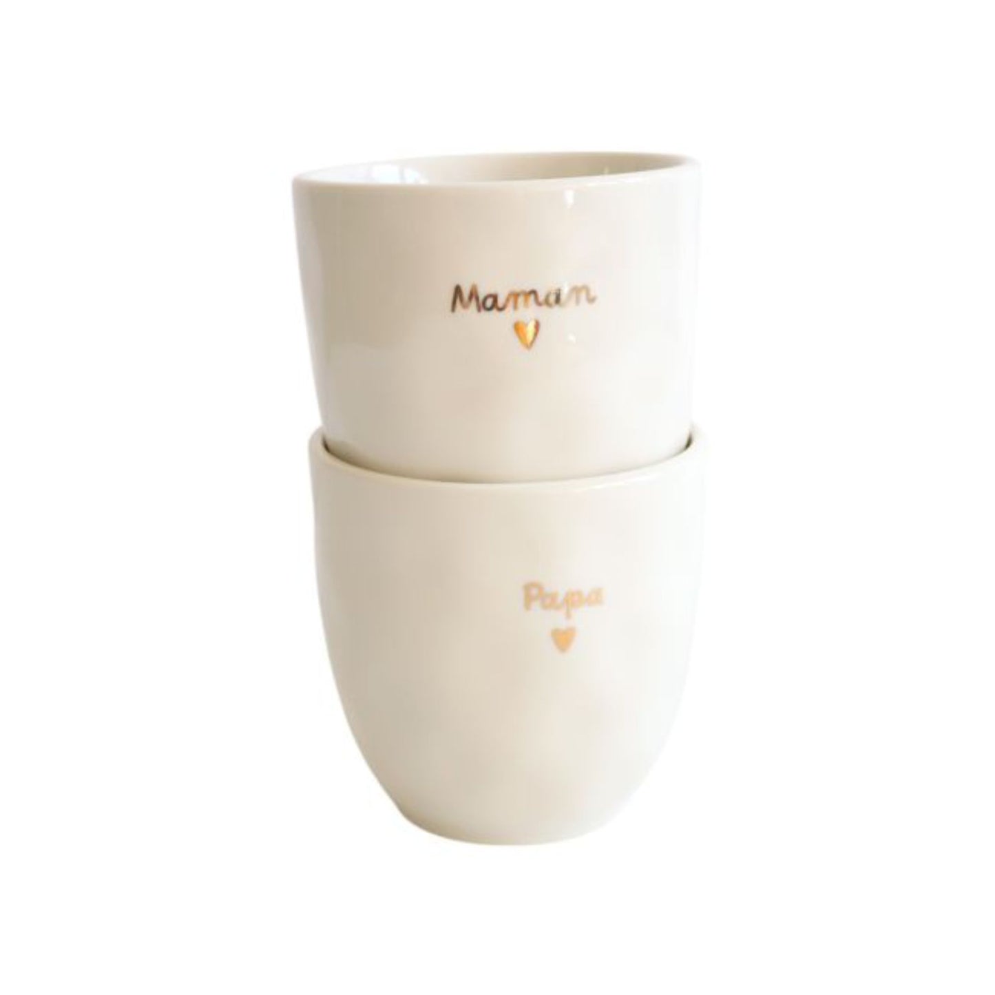 Tasse à café cœur doré en céramique - Le Petit Souk