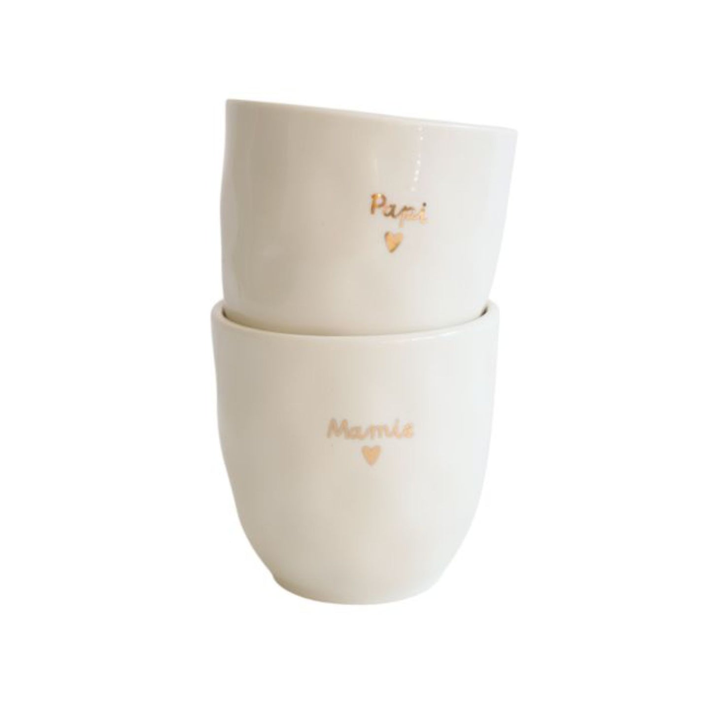 Tasse à café cœur doré en céramique - Le Petit Souk
