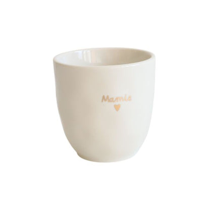 Tasse à café cœur doré en céramique - Le Petit Souk