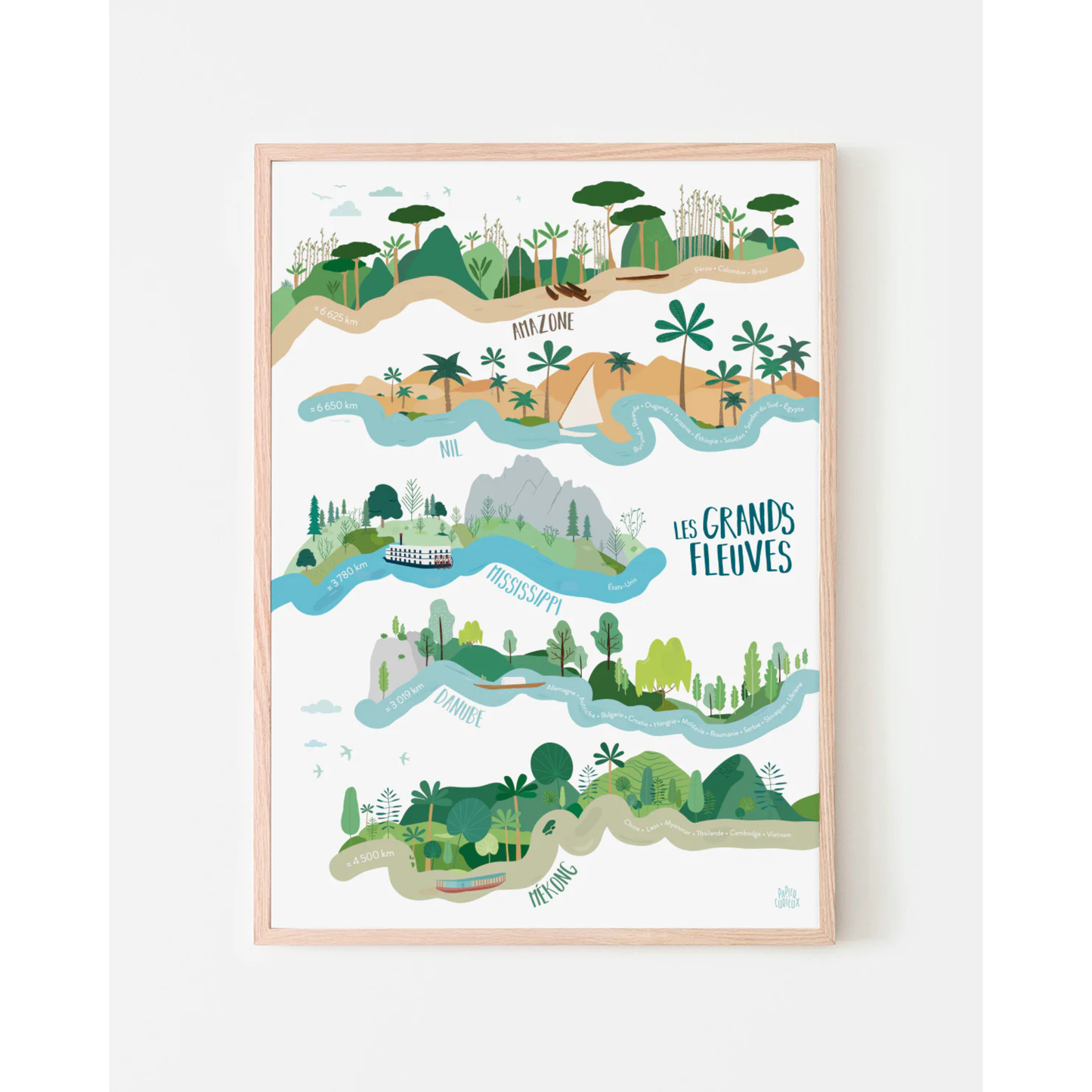 Affiche Les Grands Fleuves - Papier curieux