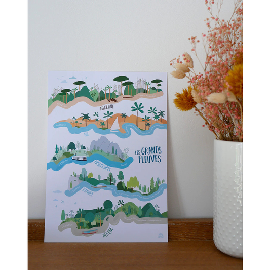 Affiche Les Grands Fleuves - Papier curieux