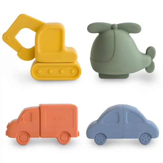 Lot de 4 jouets de bain Vehicules - Mushie