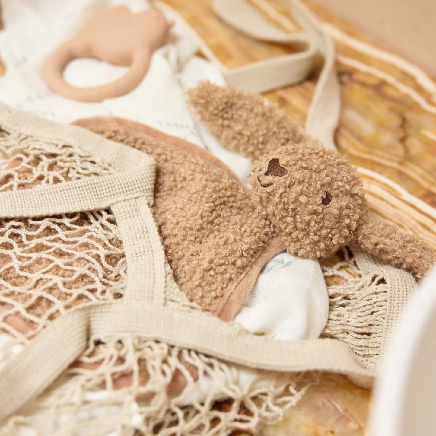 Doudou attache sucette Lapin - Jollein