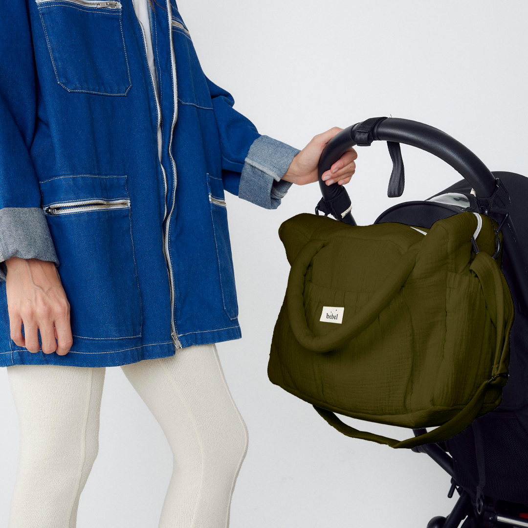 Sac à langer "Comme un bonbon" - Kaki - Bebel