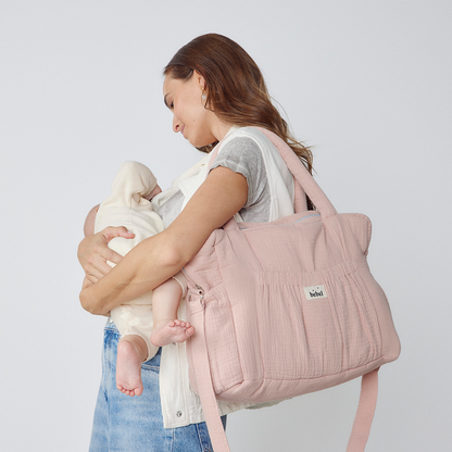 Sac à langer "Comme un bonbon" - Vieux rose - Bebel