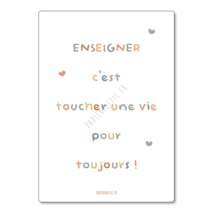 Cartes de remerciement Maîtresse, Maître et ATSEM – Fin d'année scolaire