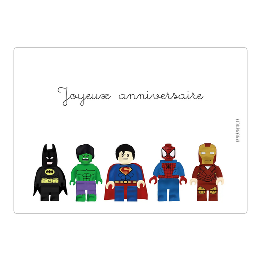 Carte anniversaire enfant Super-Héros
