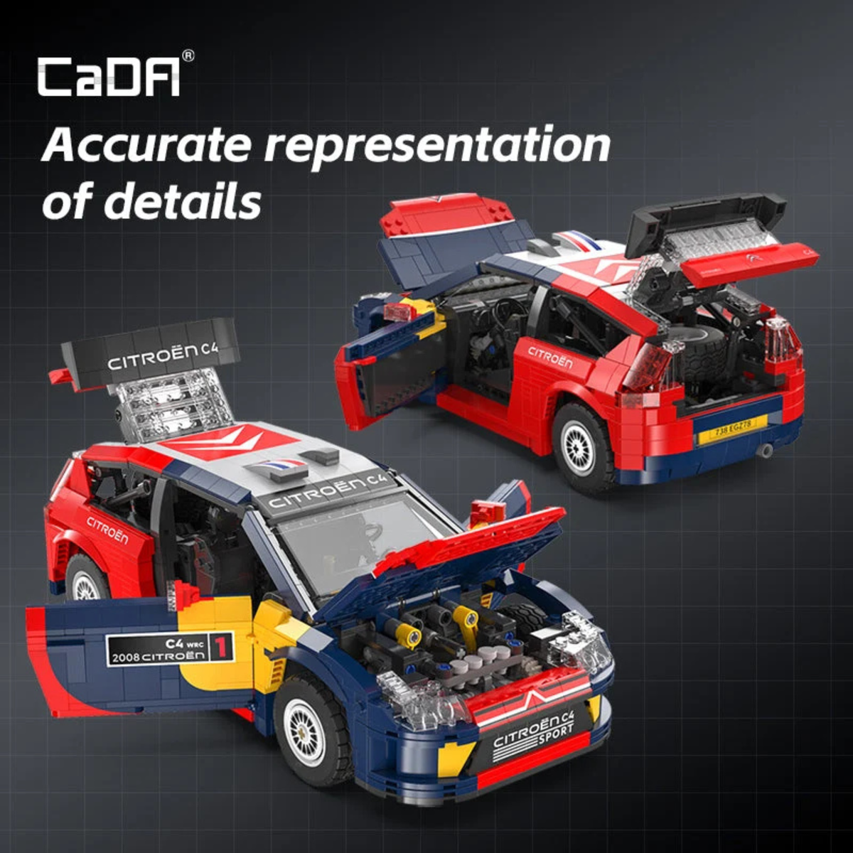 Citroën C4 WRC 2008 à construire – 1 569 pièces – CaDA