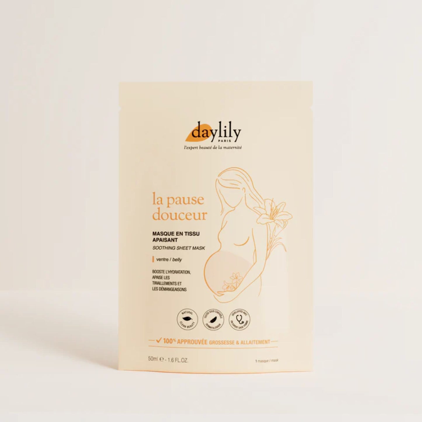 Masque tissu apaisant pour le ventre - Daylily