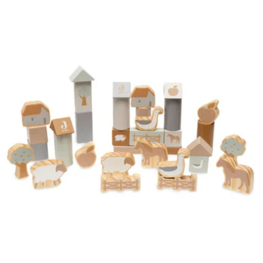 Set de cubes en bois ferme - Jollein