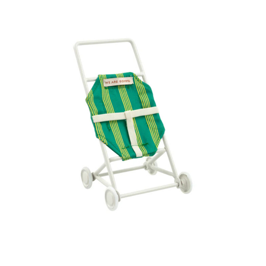 Mini poussette pour poupée - Striped Green | GOMMU
