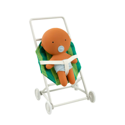 Mini poussette pour poupée - Striped Green | GOMMU