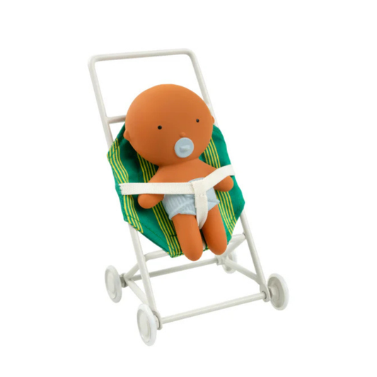 Mini poussette pour poupée - Striped Green | GOMMU