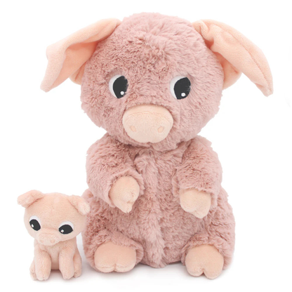Peluche Cochon Maman & Bébé Rose - Les Déglingos
