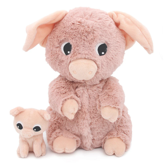 Peluche Cochon Maman & Bébé Rose - Les Déglingos