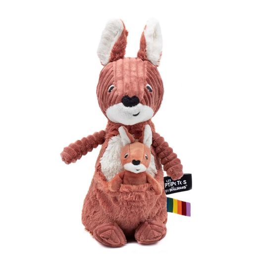 Peluche Kangourou Maman & Bébé Terracotta - Les Déglingos