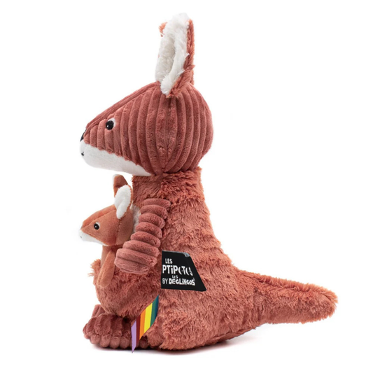Peluche Kangourou Maman & Bébé Terracotta - Les Déglingos