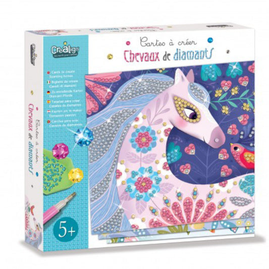 Cartes à créer "Chevaux de diamants" - Créa Lign'
