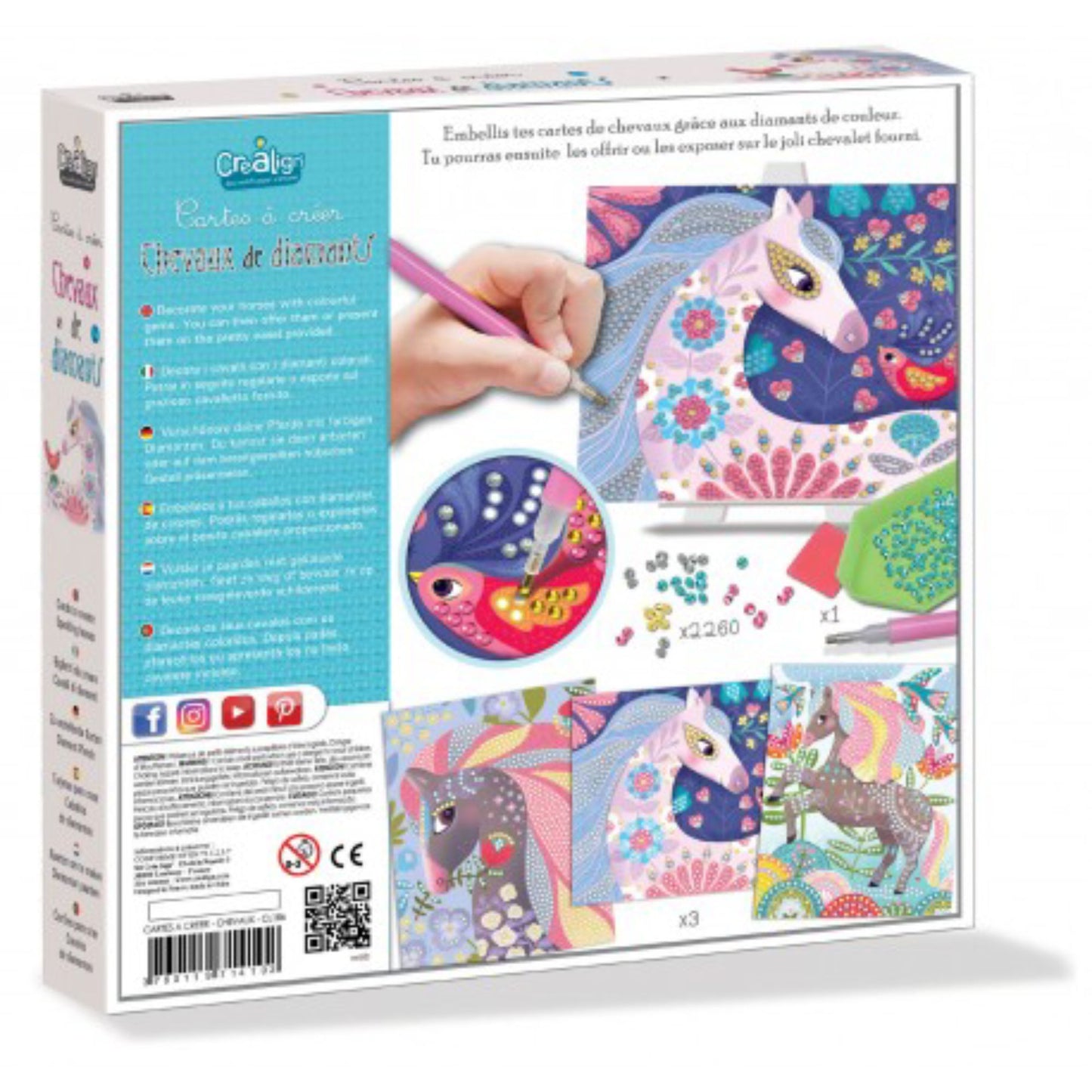 Cartes à créer "Chevaux de diamants" - Créa Lign'