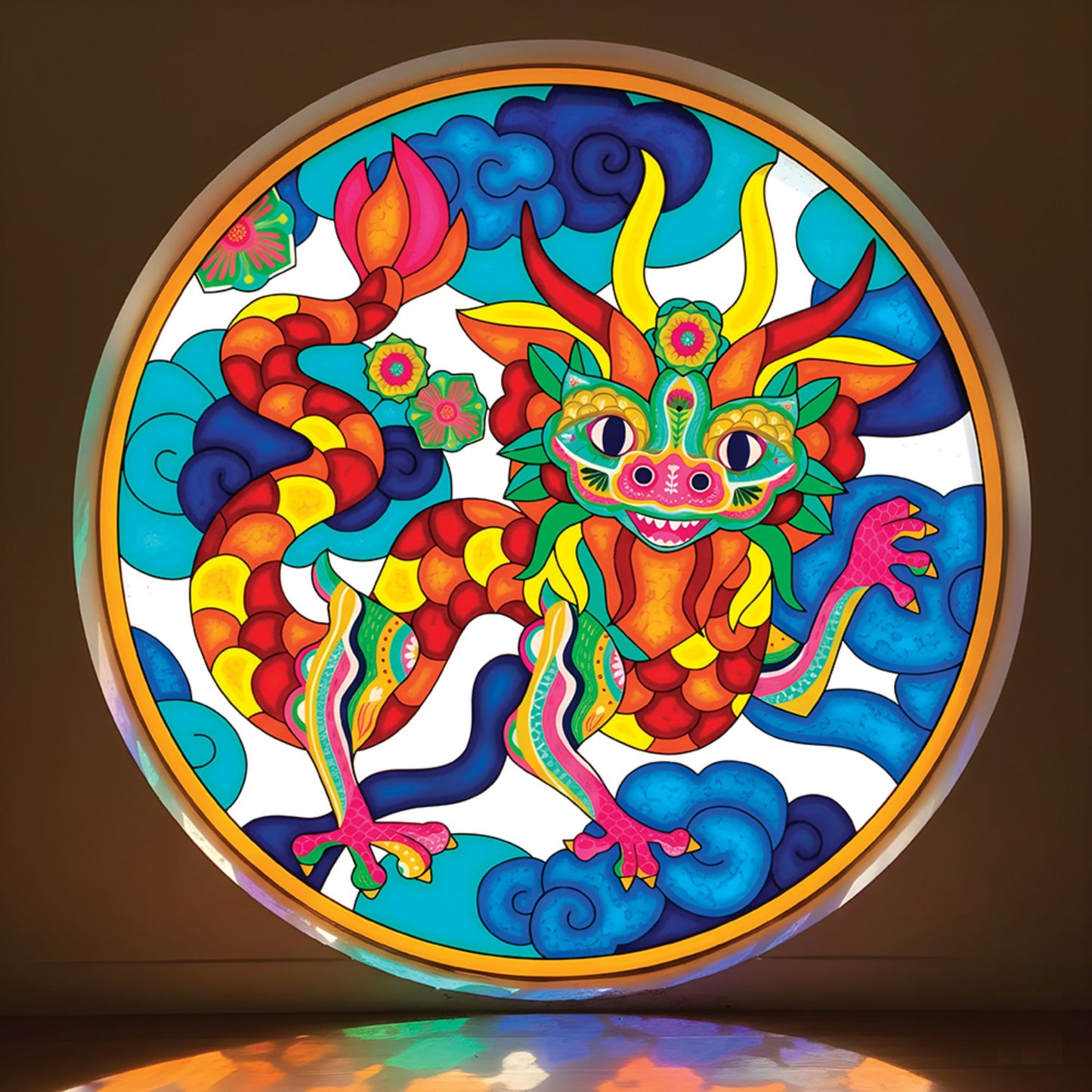 Vitrail géant Dragon - Crea Lign'