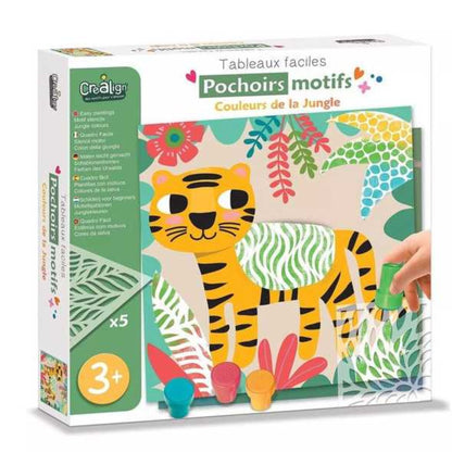Pochoirs motifs couleurs de la jungle - Créa Lign'