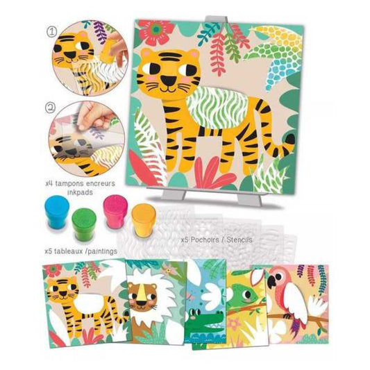 Pochoirs motifs couleurs de la jungle - Créa Lign'