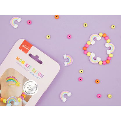 Kit bijou enfant bracelet arc-en-ciel en perles de bois - La Petite Épicerie