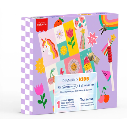 Kit Diamond Painting enfant carnet secret avec cadenas - La Petite Épicerie