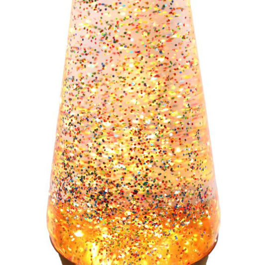 Lampe à lave dorée à paillettes - Le Petit Souk