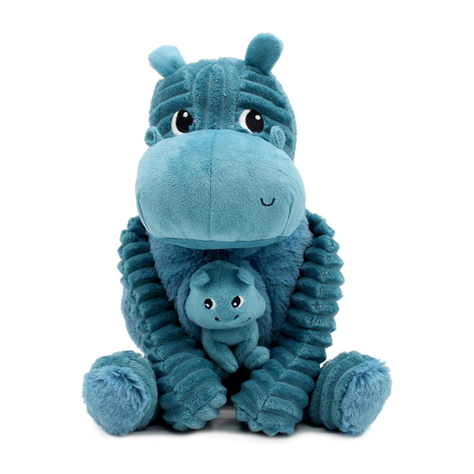Peluche hippopotame Bibou maman et son bébé - Les Déglingos