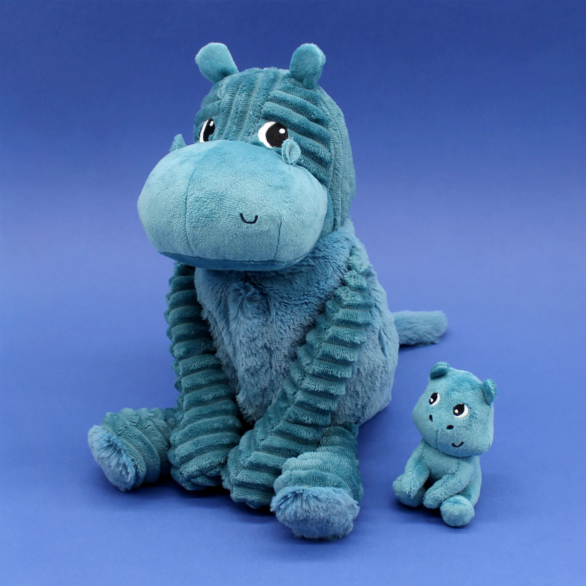 Peluche hippopotame Bibou maman et son bébé - Les Déglingos