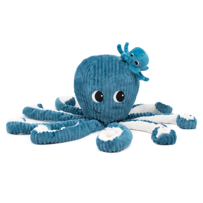 Peluche Pieuvre Filou Géante & son Bébé Bleu - Les Déglingos