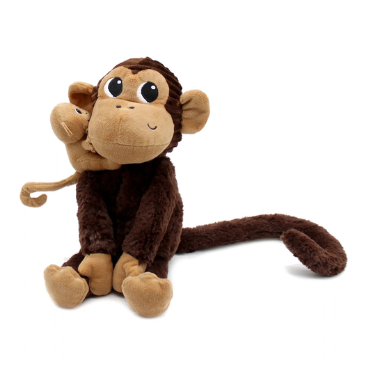 Peluche singe Zazou maman et son bébé – Les Déglingos