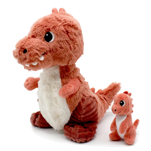 Peluche T-Rex Alex maman et son bébé terracotta – Les Déglingos