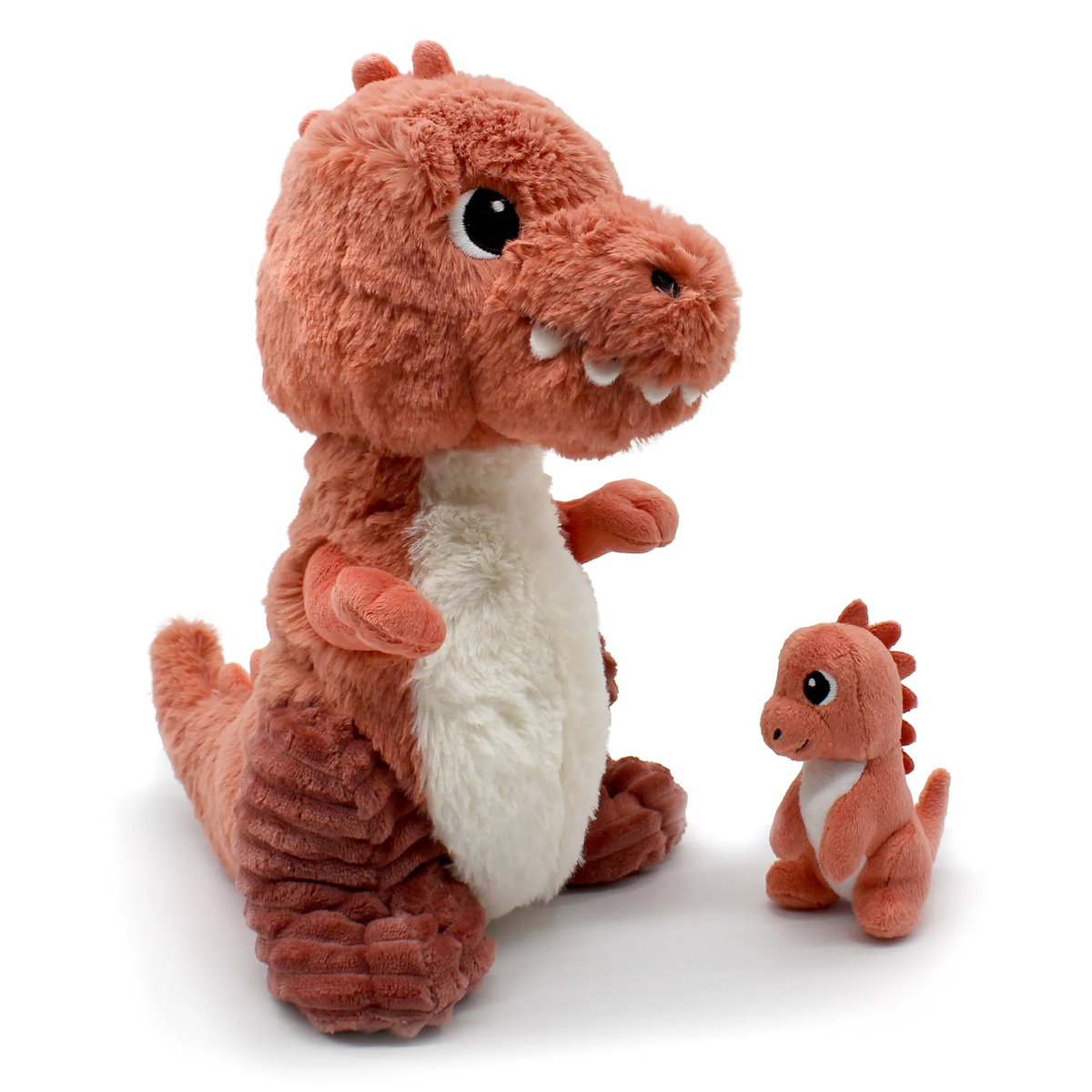 Peluche T-Rex Alex maman et son bébé terracotta – Les Déglingos