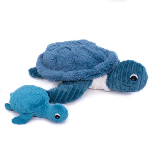 Peluche tortue Sauvenou maman et son bébé bleu – Les Déglingos
