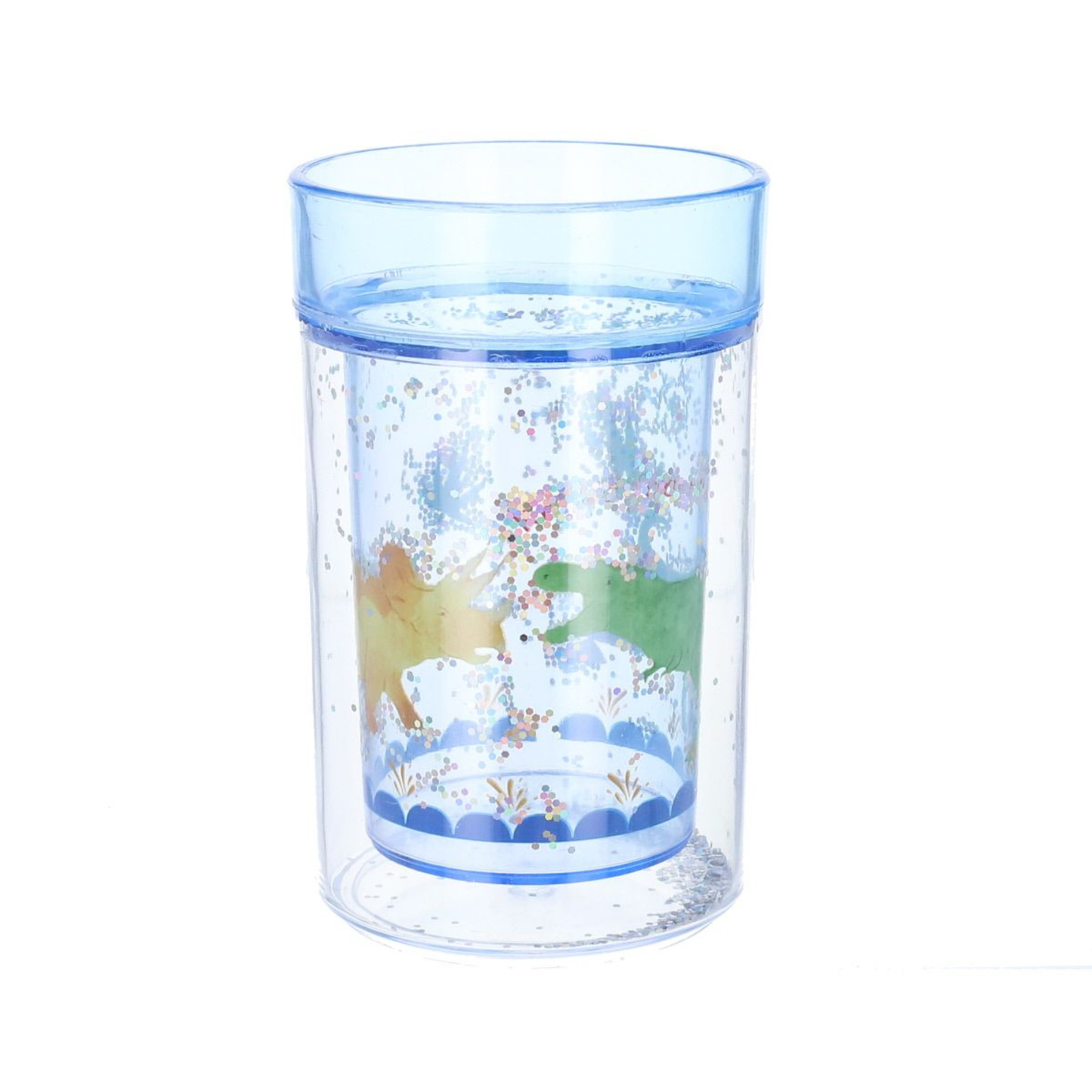Verre à paillettes bleu Dinosaures – Le Petit Souk